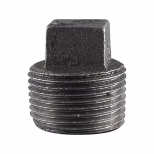 BLKPL12 Southland - 1/2" Square Head Plug Black 150lb. Malleable Iron Fitting