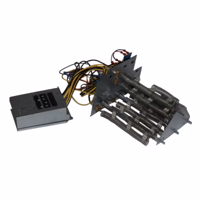 FC-3301C20 20kW electric heater kit with circuit breaker, heating elements, and wiring for compatible fan coil units