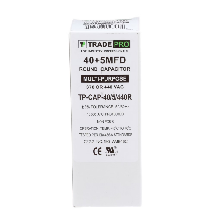 thumbnail image 2 of EverGrow 45+5 MFD 440V Dual Run Capacitor – Replaces TP-CAP-45/5/440R – HVAC 2 of 4