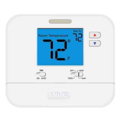 TP-N-721 VIVE - Non-Programmable Large Display Heat Pump Thermostat 2H/1C