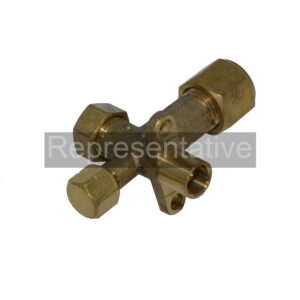 Factory Authorized Parts 37546845 brass packed valve with four fitting connections, representative image
