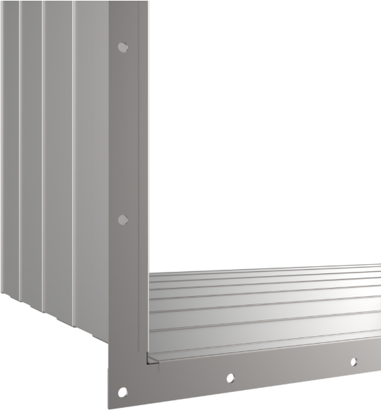 TROX MS splitter sound attenuator frame corner detail