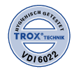 TROX VDI 6022 hygiene tested splitter sound attenuator badge