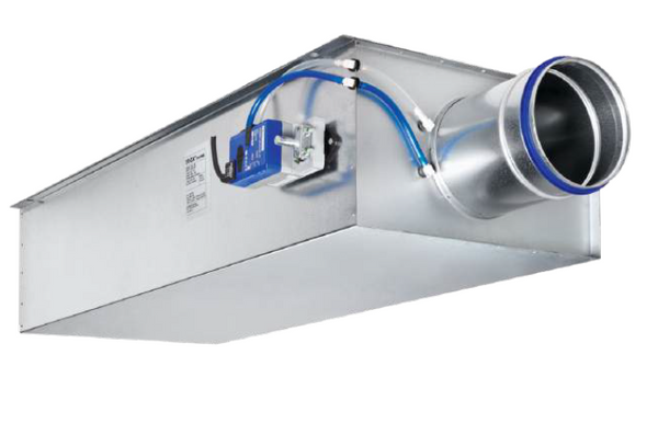 TROX TVA extract air VAV terminal with integrated attenuator and controller