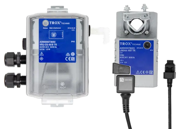 TROX TVJ VRU controller and LMV actuator for VAV terminal