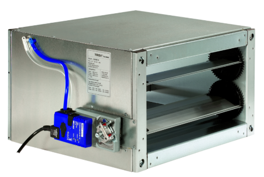 TROX TVJ rectangular VAV terminal with mounted controller