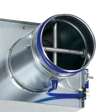 TROX TVM inlet section with airflow measuring cross on mixed flow terminal