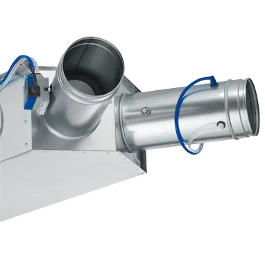 TROX TVM circular duct connection on mixed flow VAV terminal