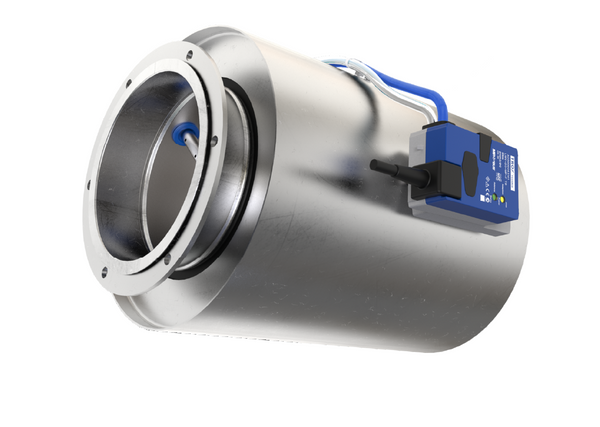 TROX TVR round VAV terminal with mounted electronic controller